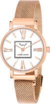 LOUIS DEVIN LD-RG182-WHT Rose Gold Plated Mesh Chain Analog Watch - For Women